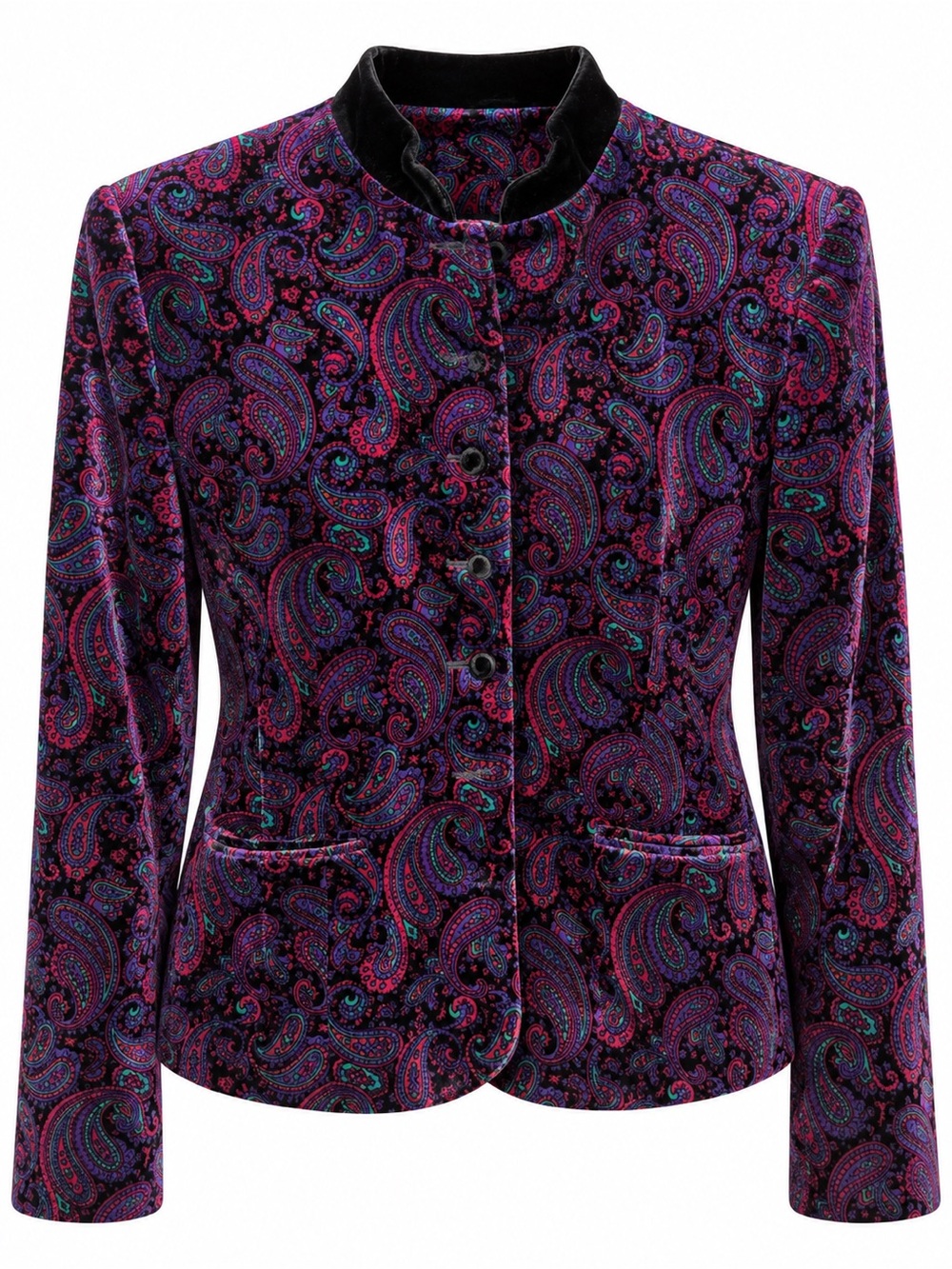 Applecross & Peale Paisley Jacket 100% Cotton/Velvet- Sz 10 🔥Vintage🔥
